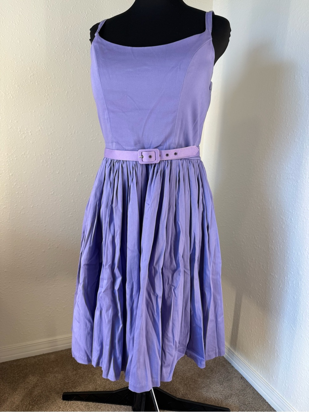 Lilac pinup couture Jenny Belted Midi Dress - Women xl